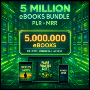 5 Million eBooks Mega Bundle Plr Mrr, Resellable Ebooks, Plr Ebooks Passive Income, Financial Ebooks