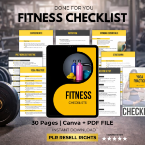 Fitness Checklist Printable with PLR Resell Rights.