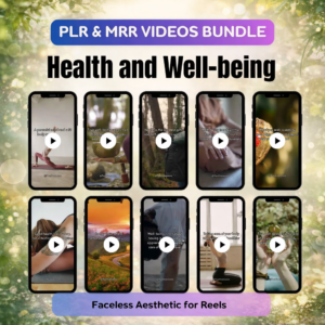 MRR Health and Well-being Videos Bundle, Faceless Marketing Instagram Reels PLR Video