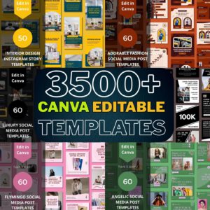 3500+ Canva Editable Social Media Templates Mega Bundle