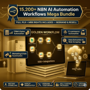 15,200+ N8N AI Automation Workflows Mega Bundle, PLR + MRR Rights