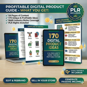 Digital Product Ideas PLR Ebook | Canva Editable Template, Online Business Guide, Passive Income, Resell Rights, Make Money Online